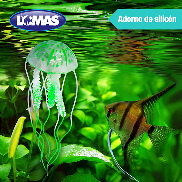 Adorno para Acuario de Plastico en forma de Medusa Flotante
