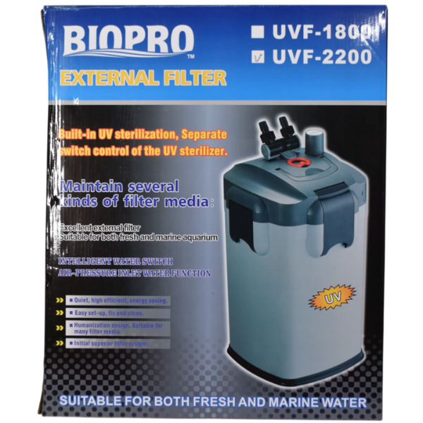 Filtro de Canasta EF-2200 Y UVF-200 Litros por Hora 45 Watts. Biopro