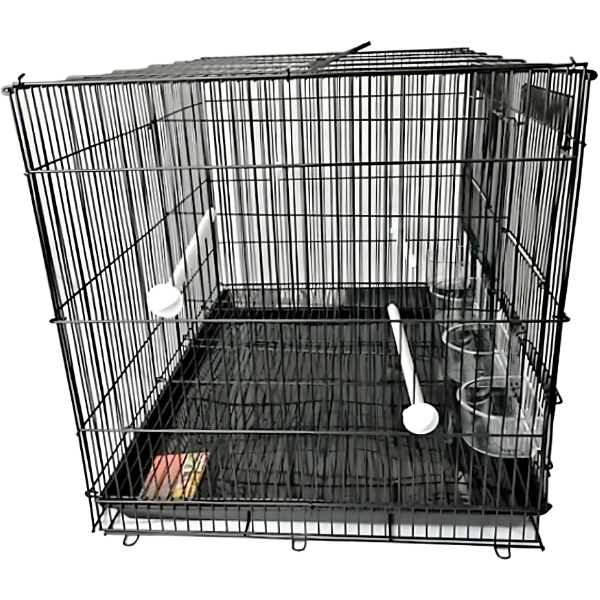 Jaula para Aves O Mascotas Pequeñas Con Divisiónes Negro Y Blanco CageLnad 422