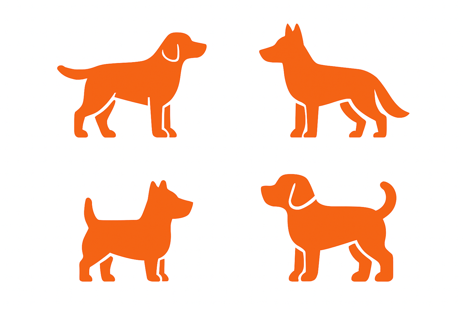 perros en fomra de icono color Naranja