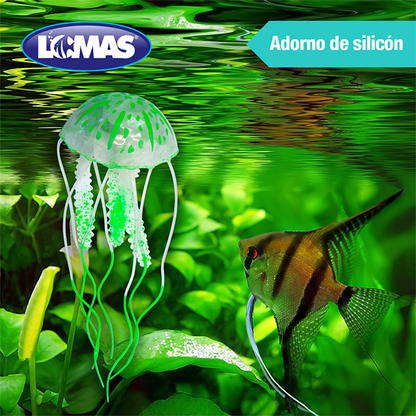 Adorno para Acuario de Plastico en forma de Medusa Flotante