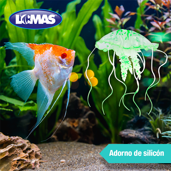 Adorno para Acuario de Plastico en forma de Medusa Flotante