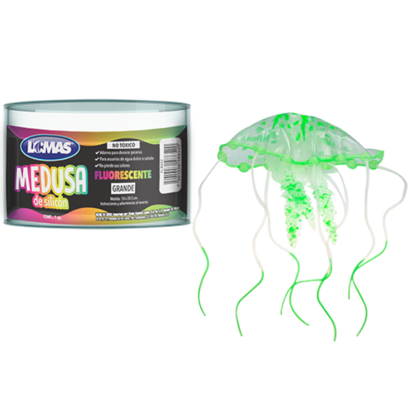 Adorno para Acuario de Plastico en forma de Medusa Flotante