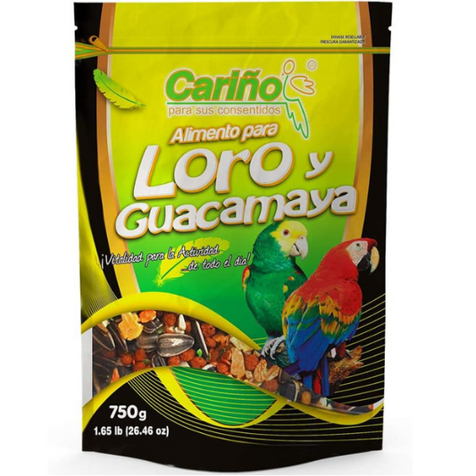 Alimento Completo para Loros Pericos Y Guacamayas Marca Cariño 750 Gr. CR9293
