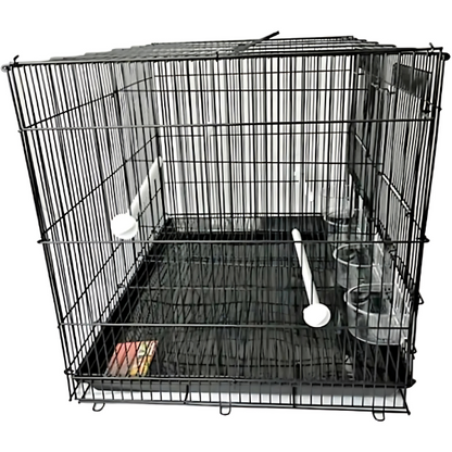 Jaula para Aves O Mascotas Pequeñas Con Divisiónes Negro Y Blanco CageLnad 422